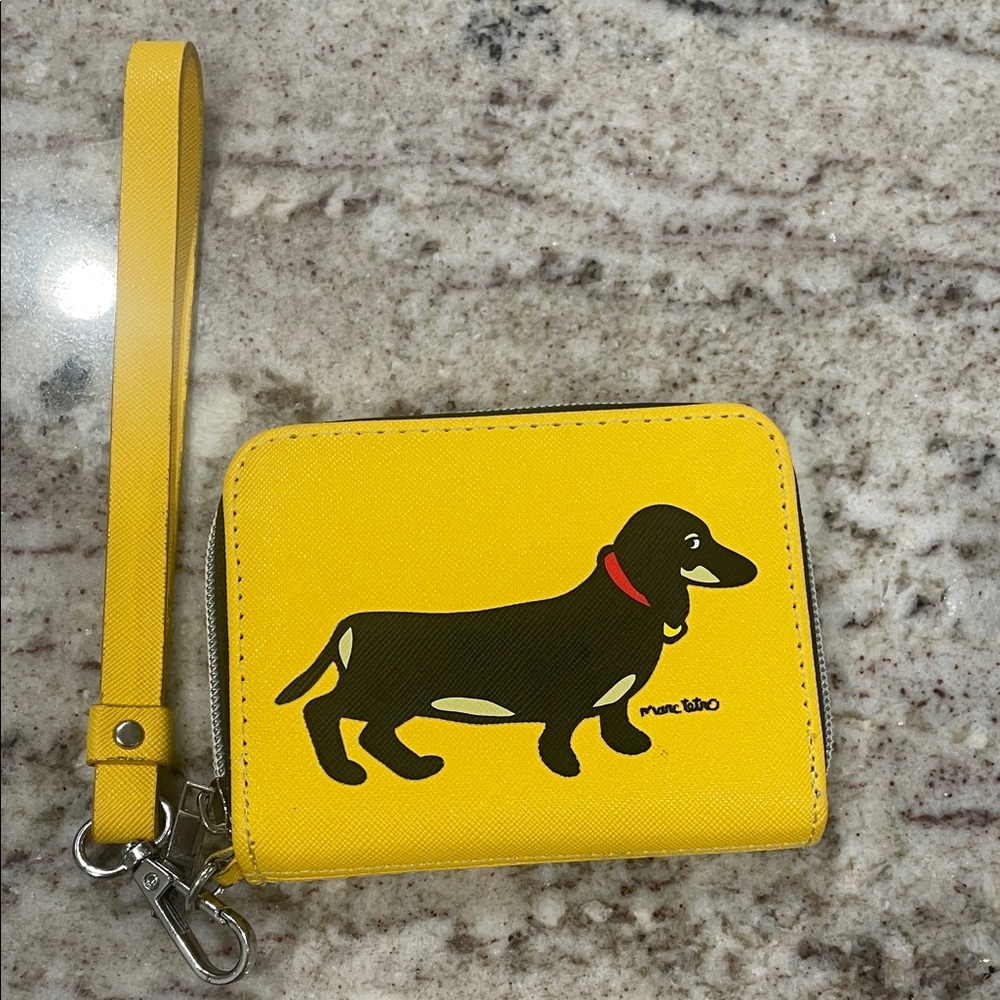 Marc Tetro Yellow Dachshund Wristlet